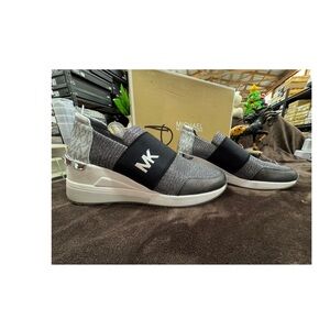 Michael Kors Gray and Black Slip-On Sneakers 8